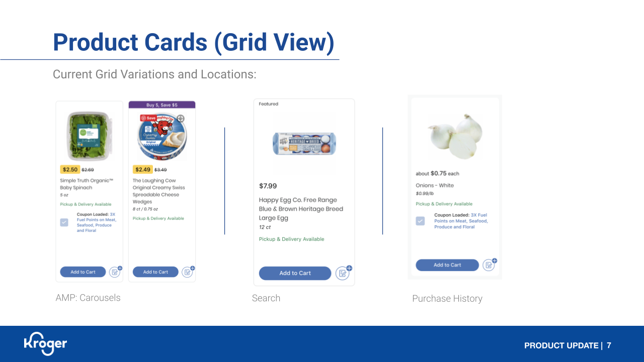 Current grid card variations