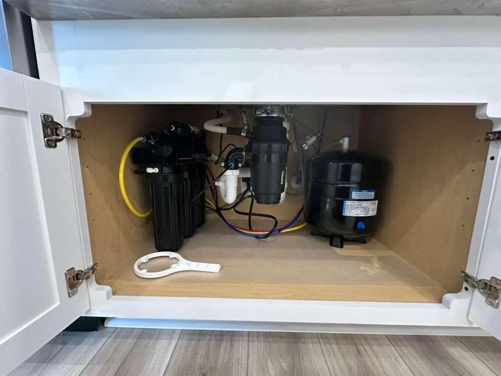 RO Pure Alkaline system installed under the sink