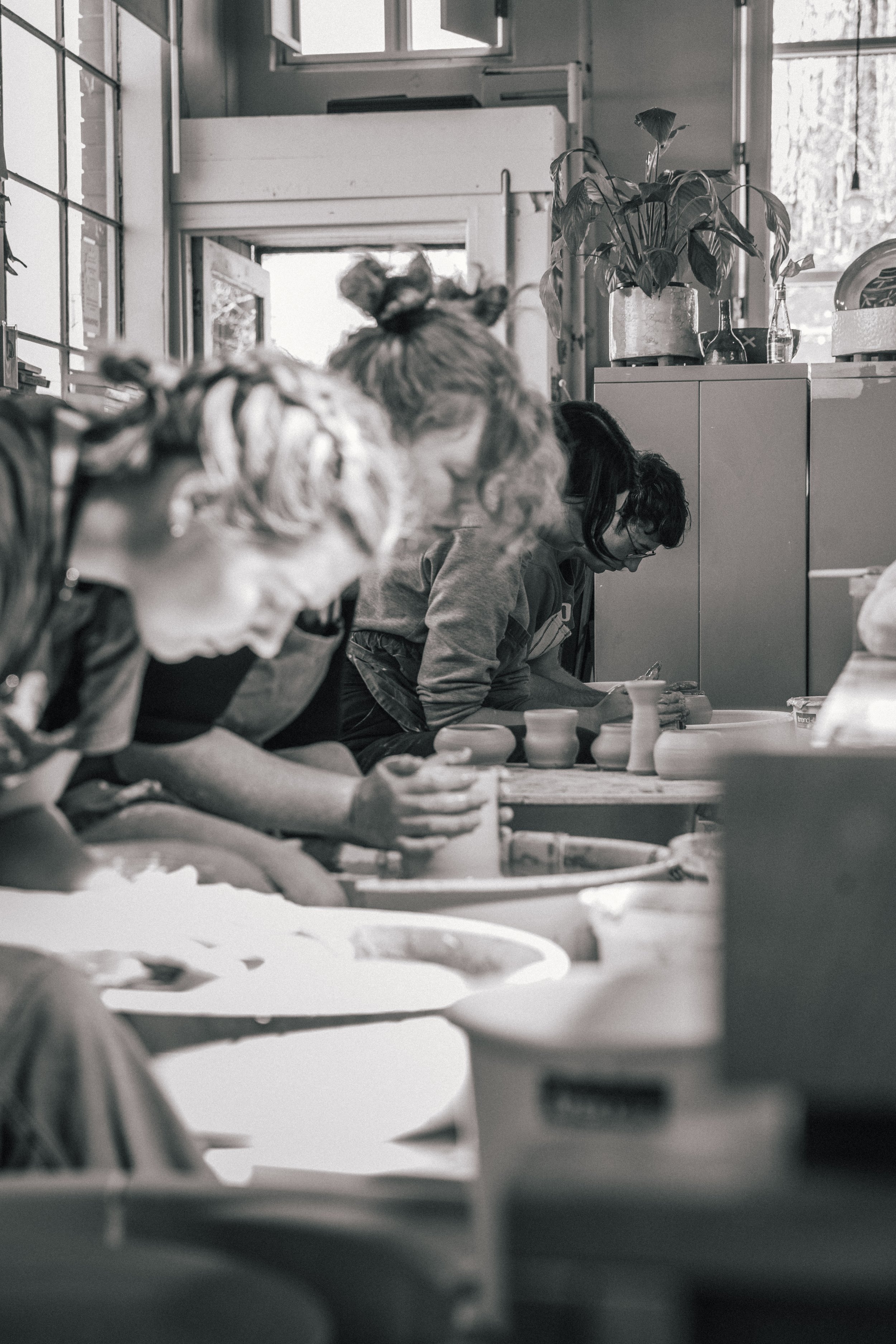 Intermediate pottery class at Mayfield Studios
