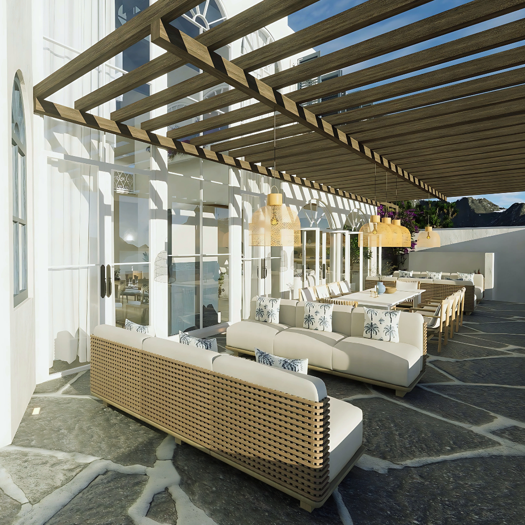 Santorini Inspired Pool House