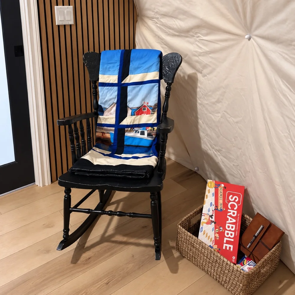 The Falls: Rocking chair, quilt and games