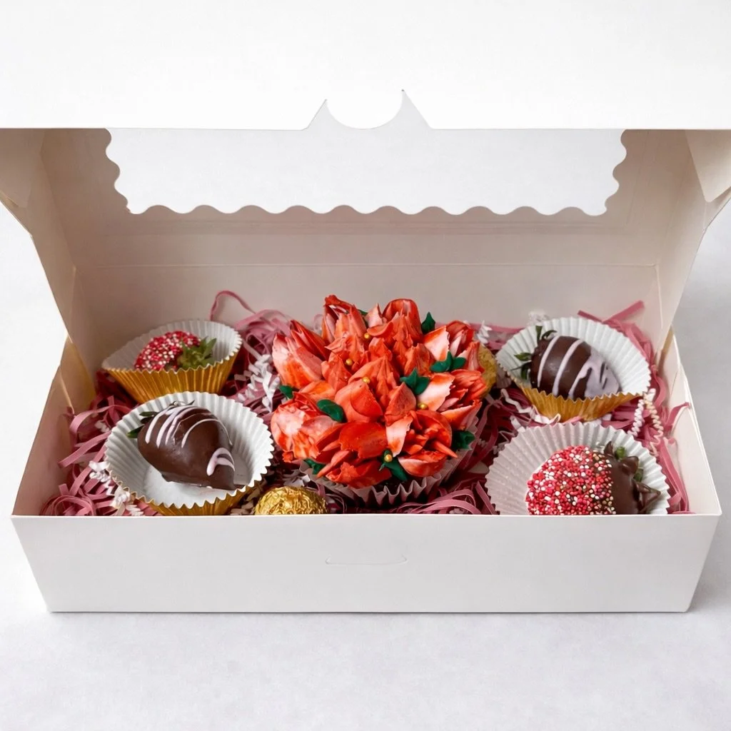 Red Rose Cupcake Set