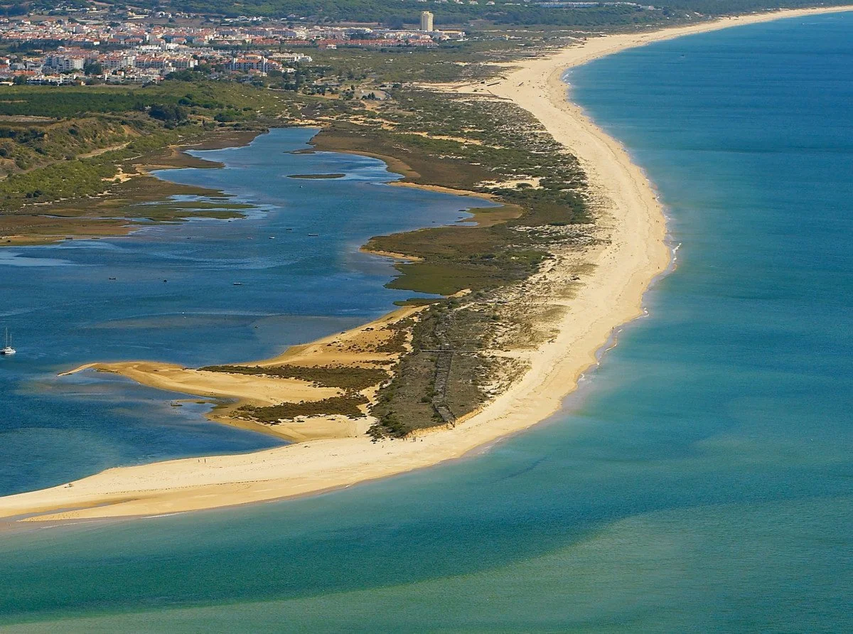Cacela Velha Beach calm sandbar with panoramic views Algarve