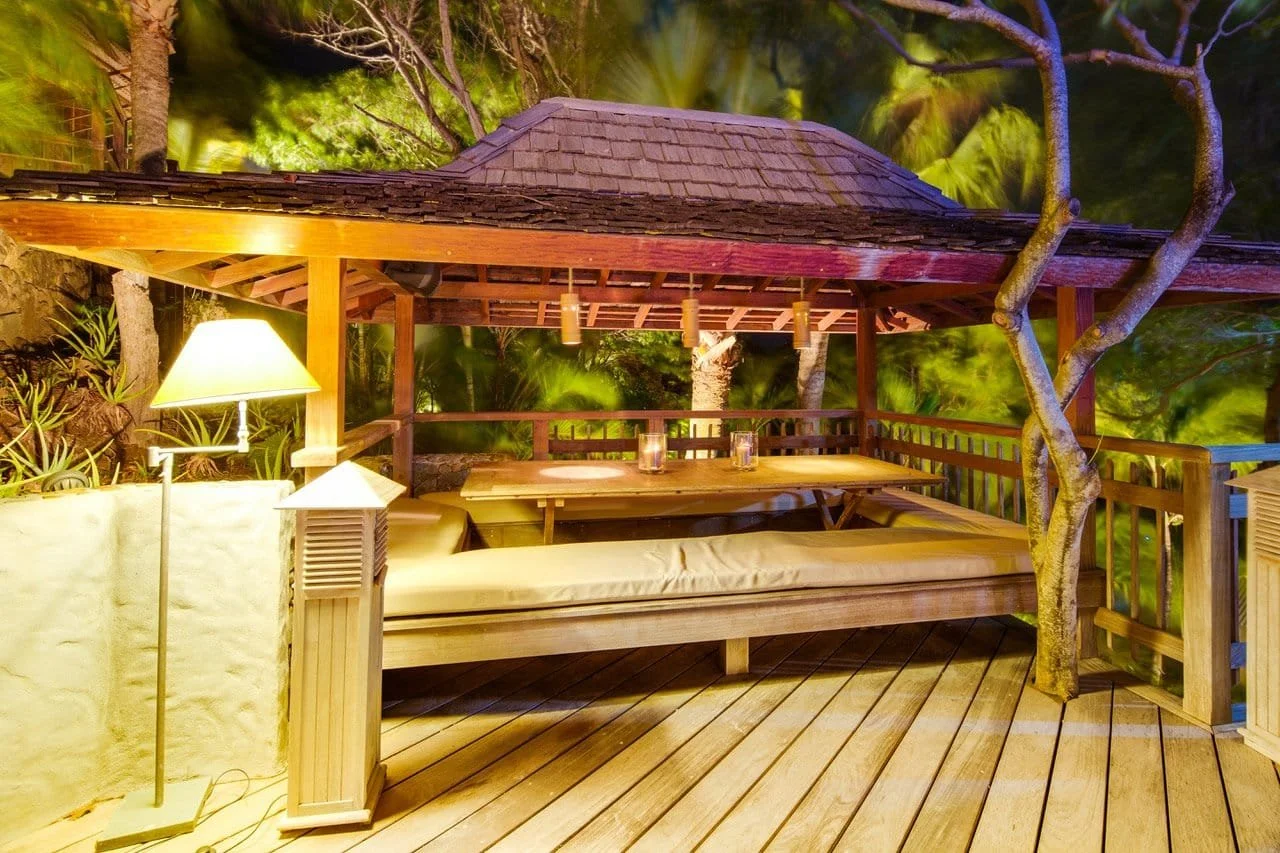Gazebo terrace at night