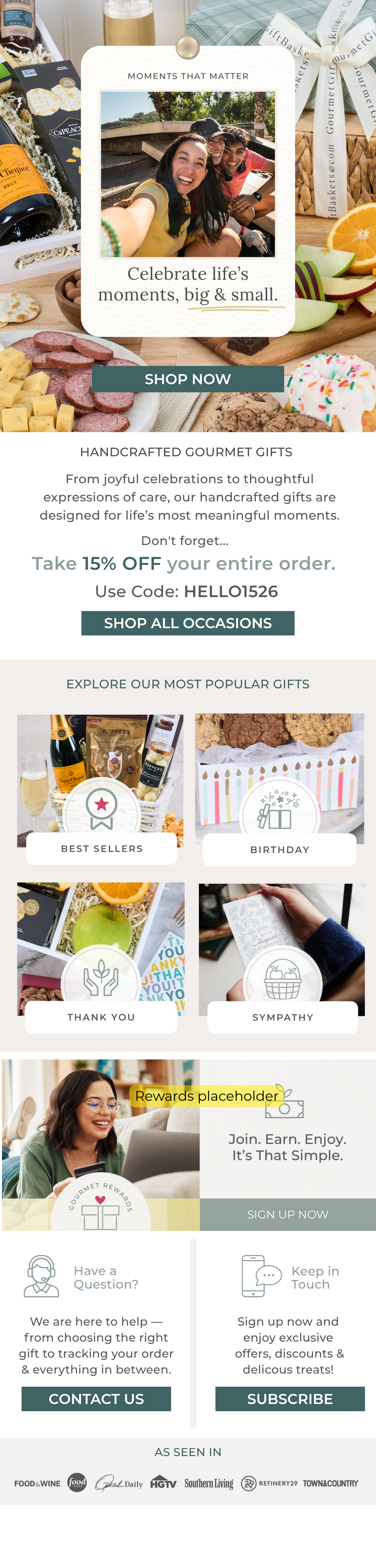 Gourmet Gift Baskets email