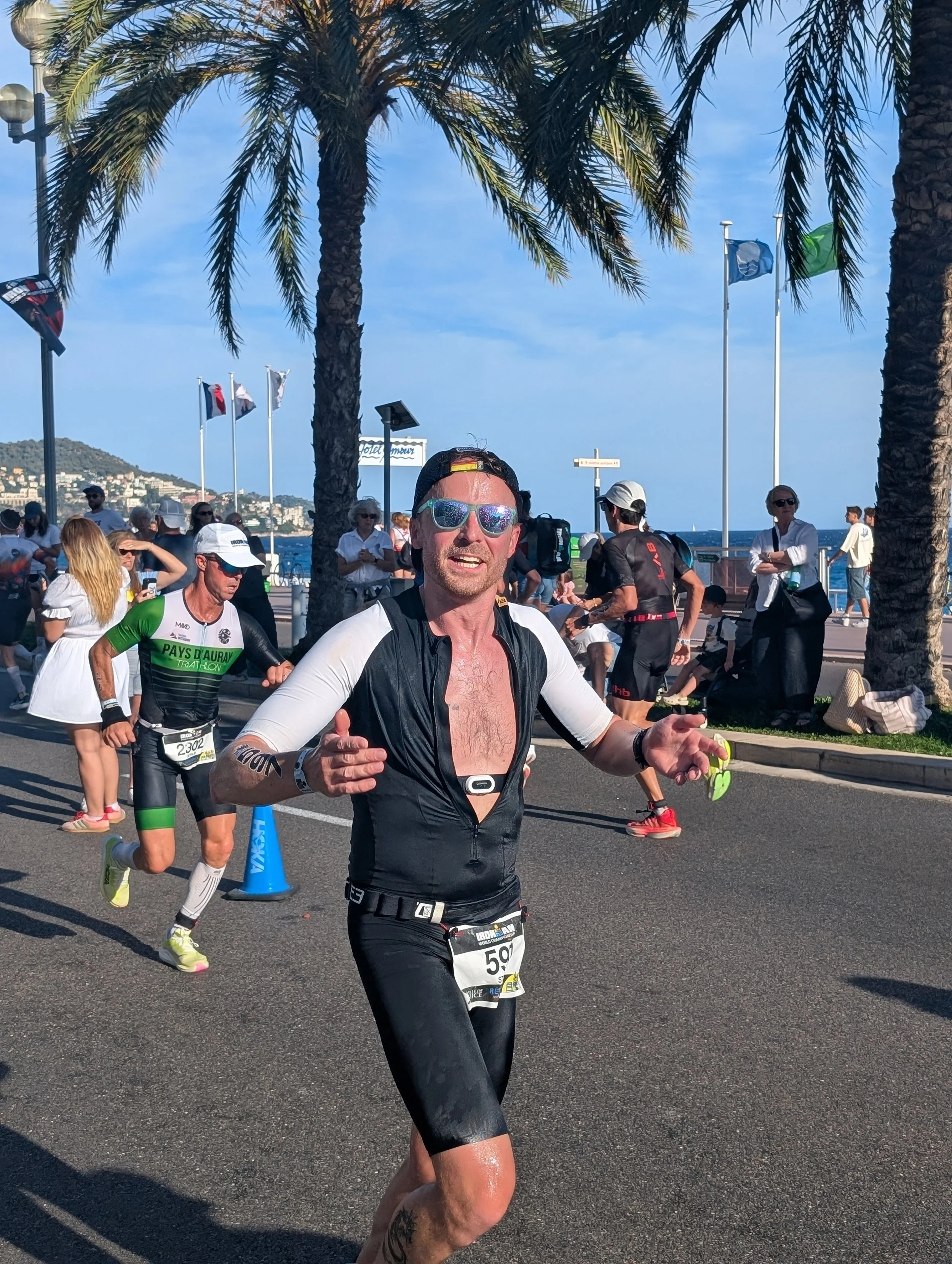 Stuart Finley on the run at the IRONMAN World Championship in Nice