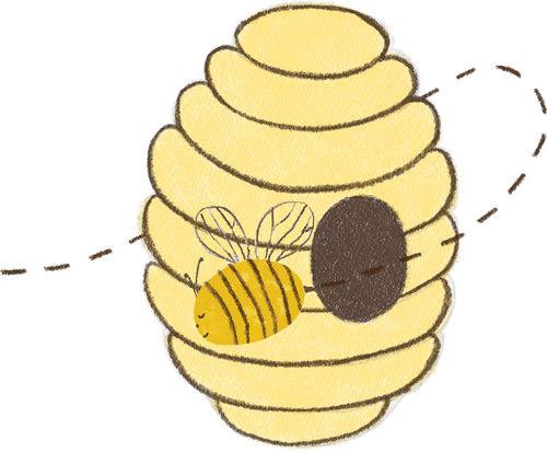 A Miss B’s bee flying home to the hive