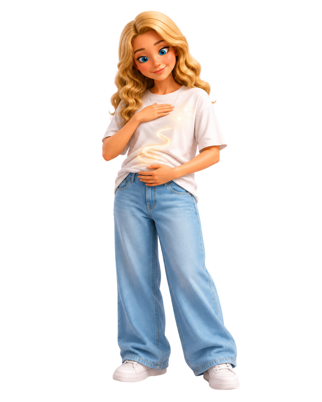 Illustration of a young woman, used as the interactive body guide