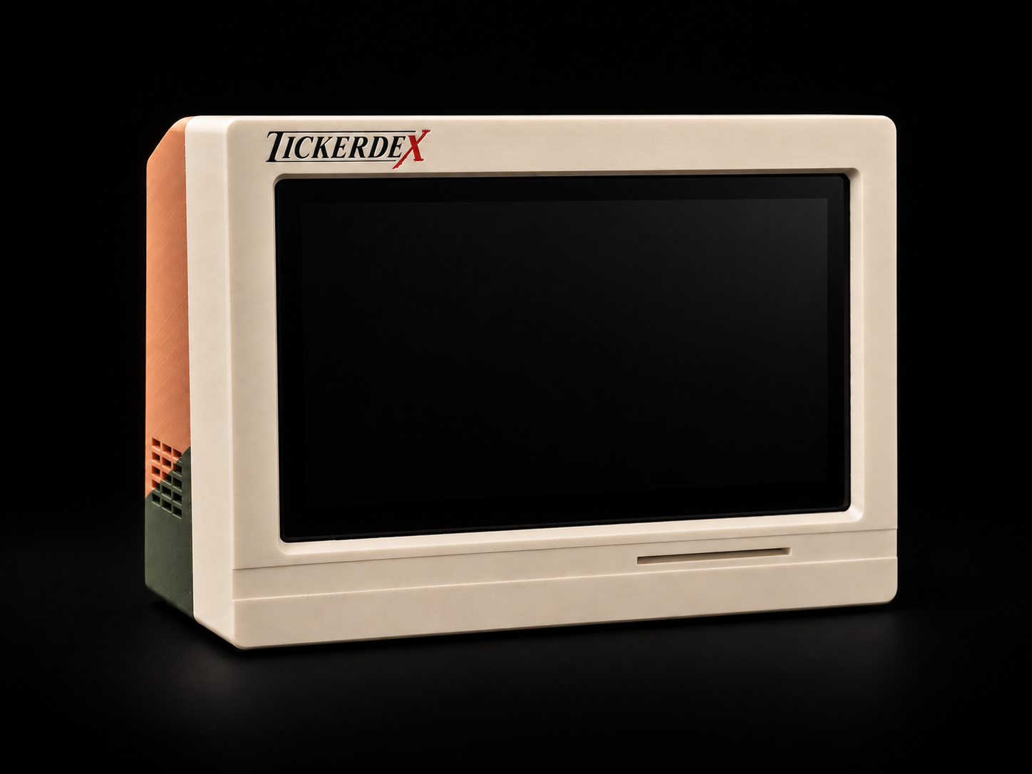 TickerDEX · crème, terracotta, olive · studio