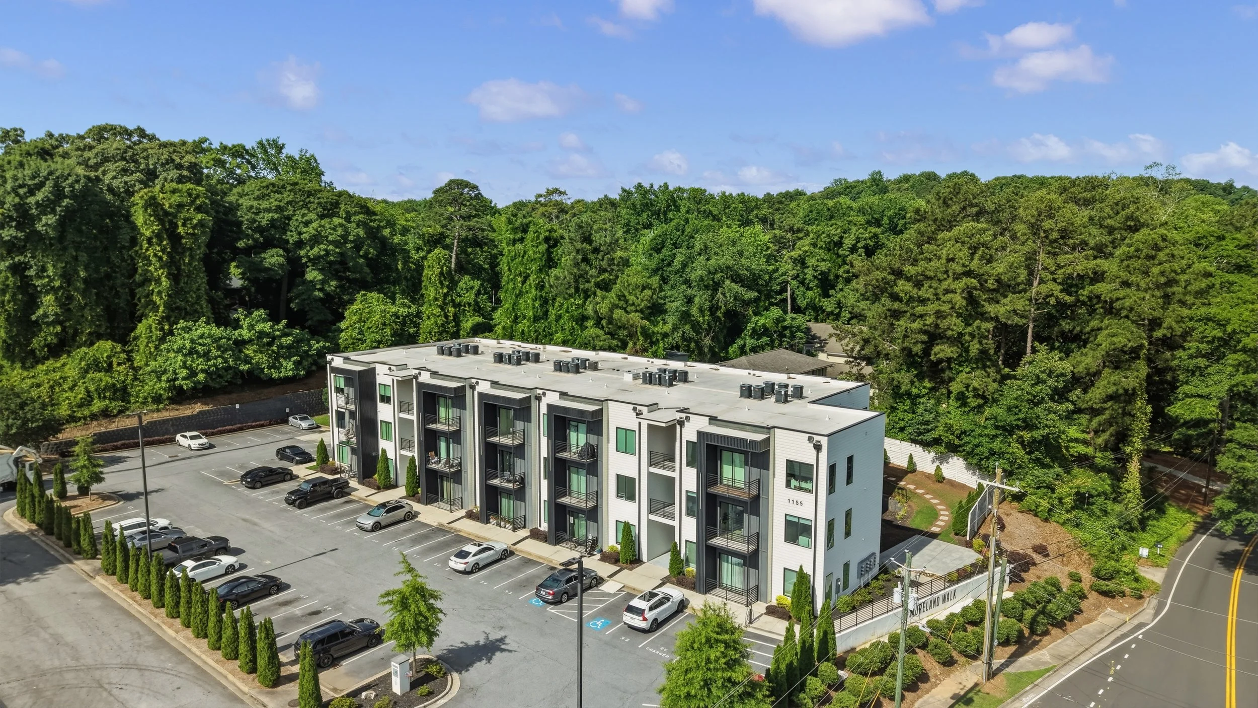 Moreland Walk exterior and community entrance in Atlanta