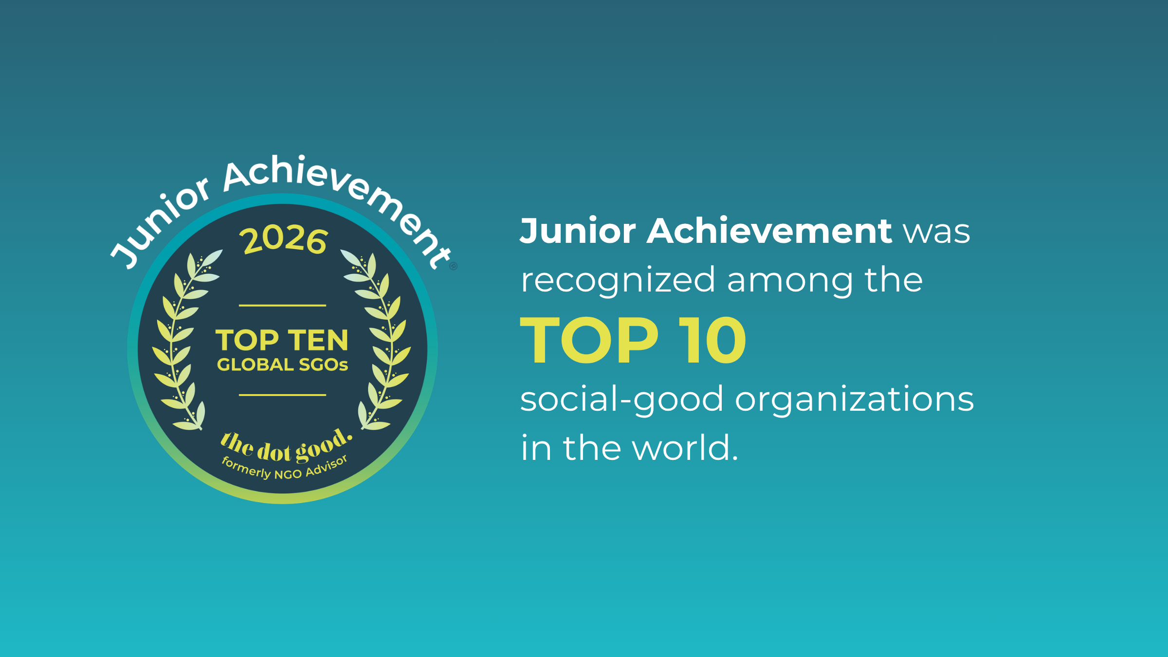 Junior Achievement — Top 5 in thedotgood 2026 ranking