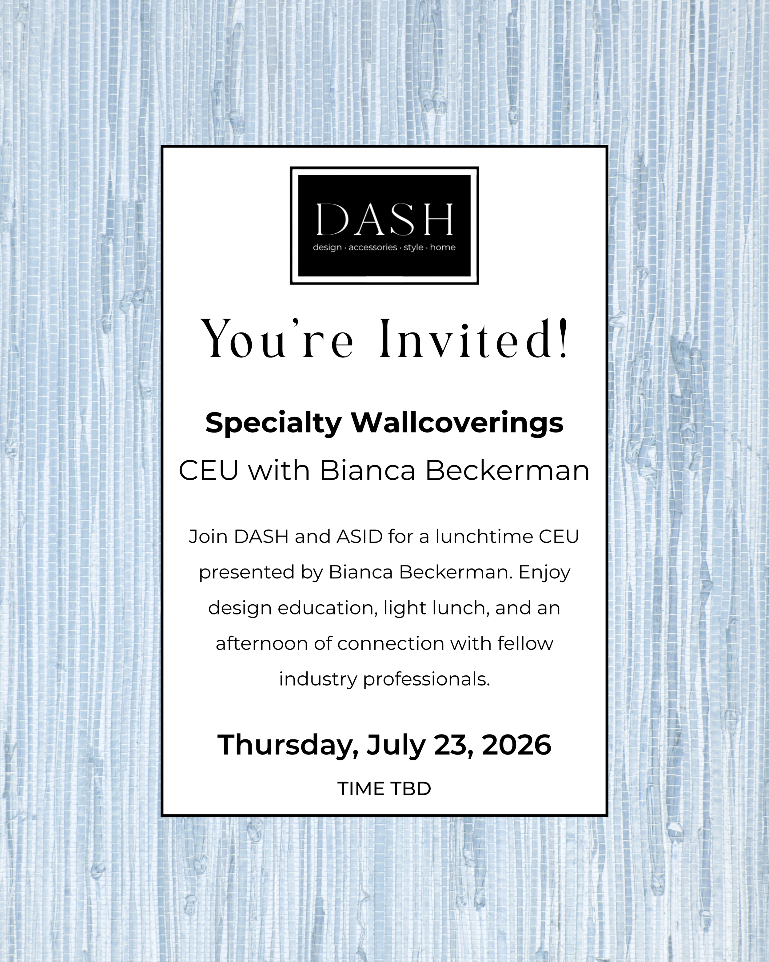 ASID CEU with Bianca Beckerman invitation