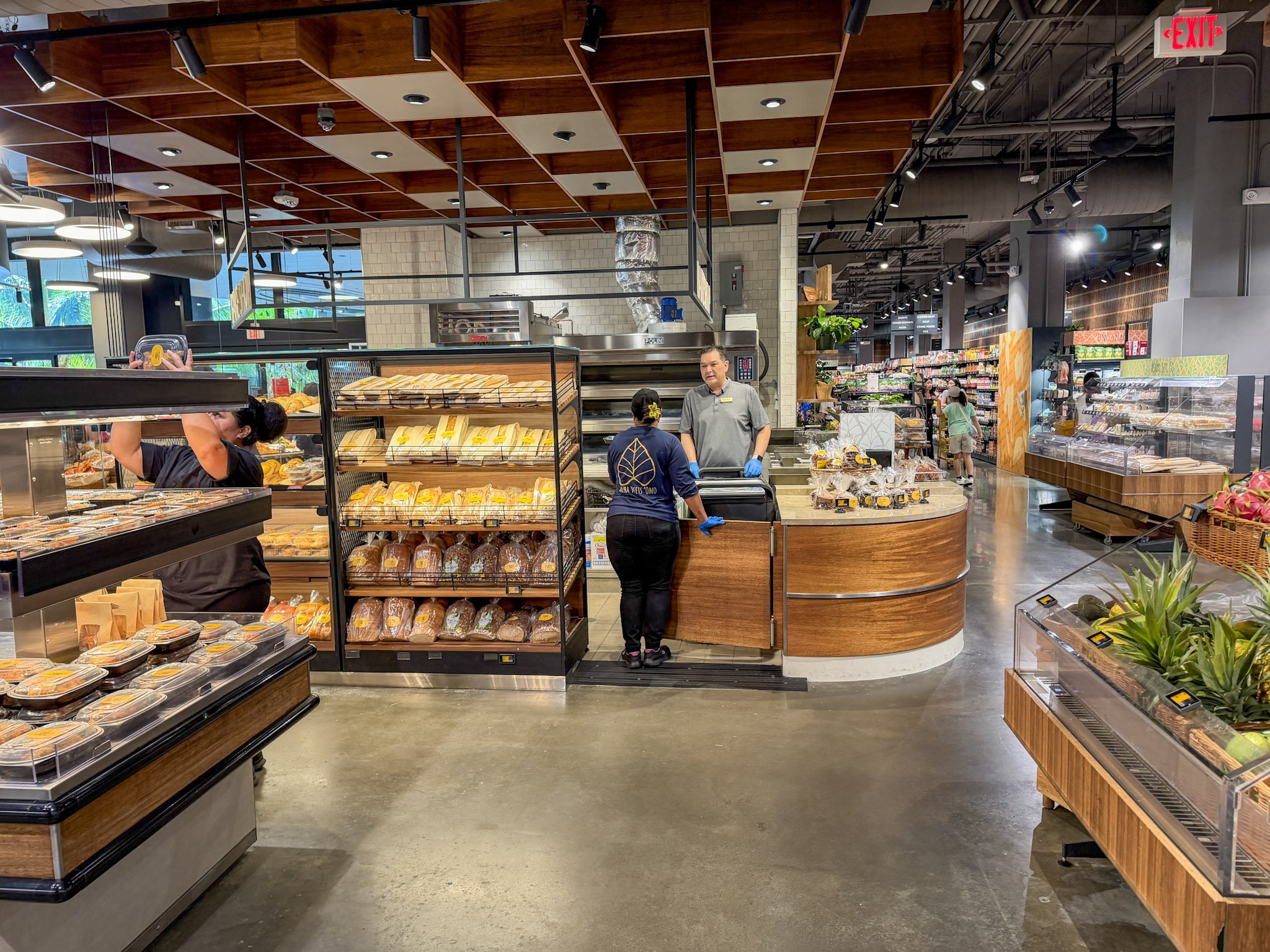 Waikiki Market food station display on reopening day, photo 1
