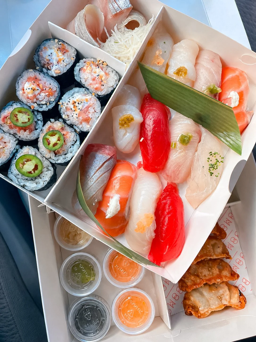 Sushi and hand rolls served at DOMODOMO Hawaii in Ewa Beach, a Resy restaurant eligible for the Amex Platinum dining credit