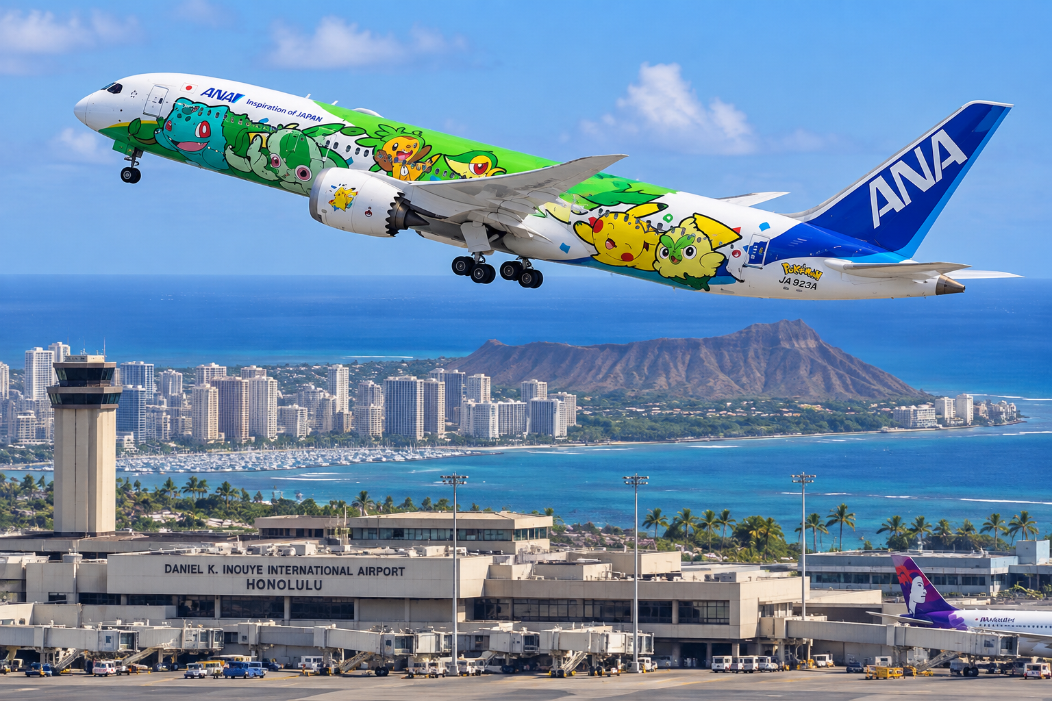 ANA Green Pokemon Jet Boeing 787-9 special livery graphic