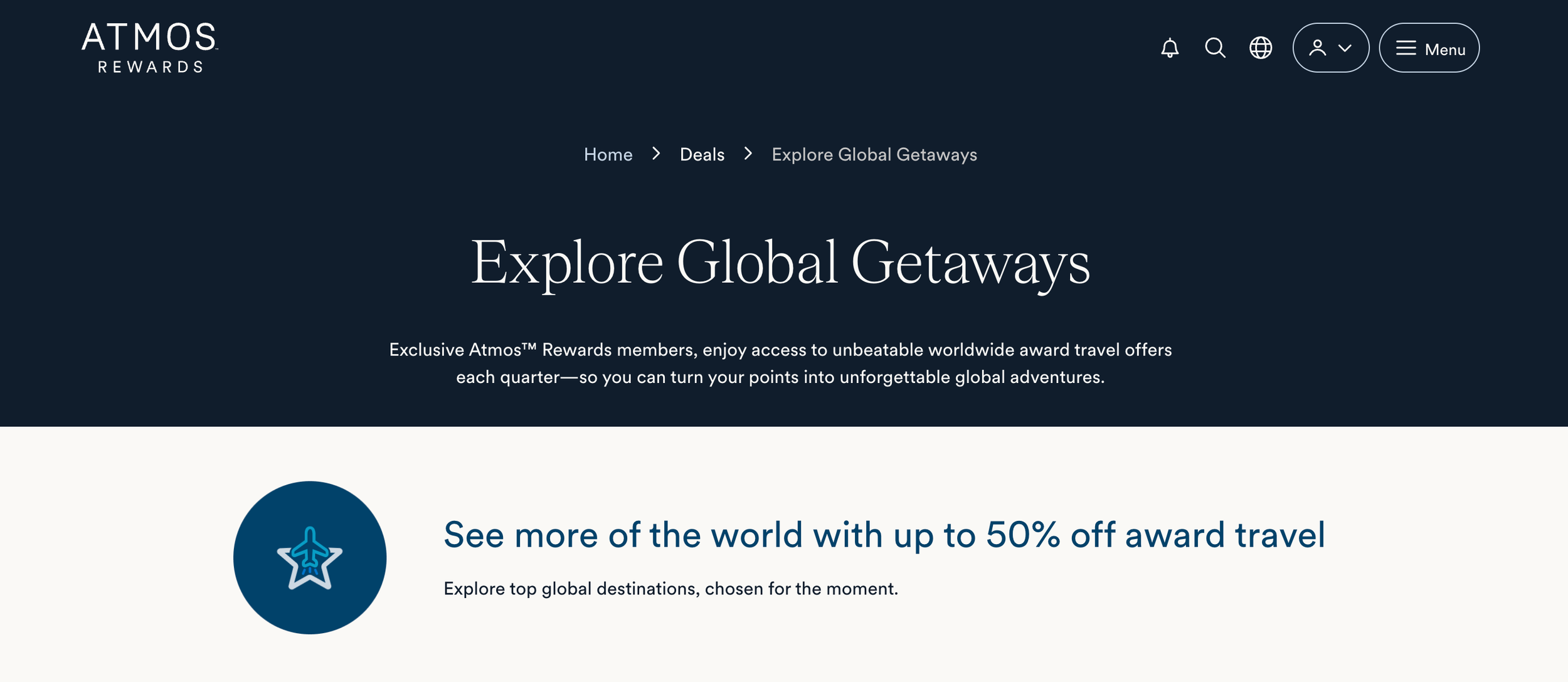 PLACEHOLDER ALT TEXT: describe the Atmos Rewards Global Getaways image before publish.