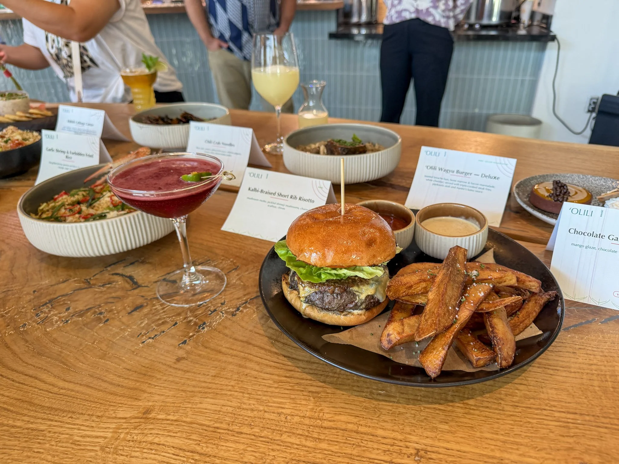 Dish and drinks at ʻOlili Waikiki during the reopening preview, photo 2