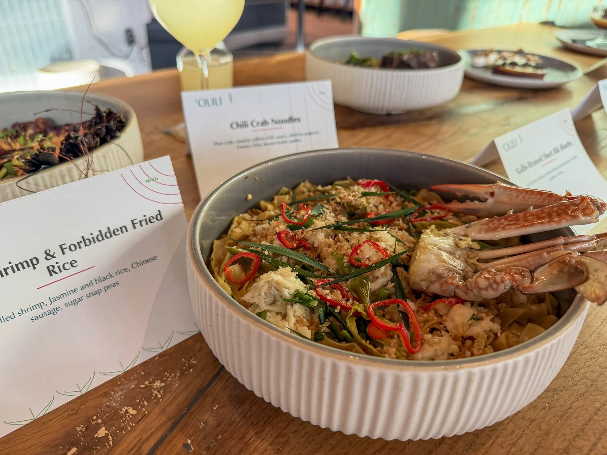 Dish and drinks at ʻOlili Waikiki during the reopening preview, photo 4