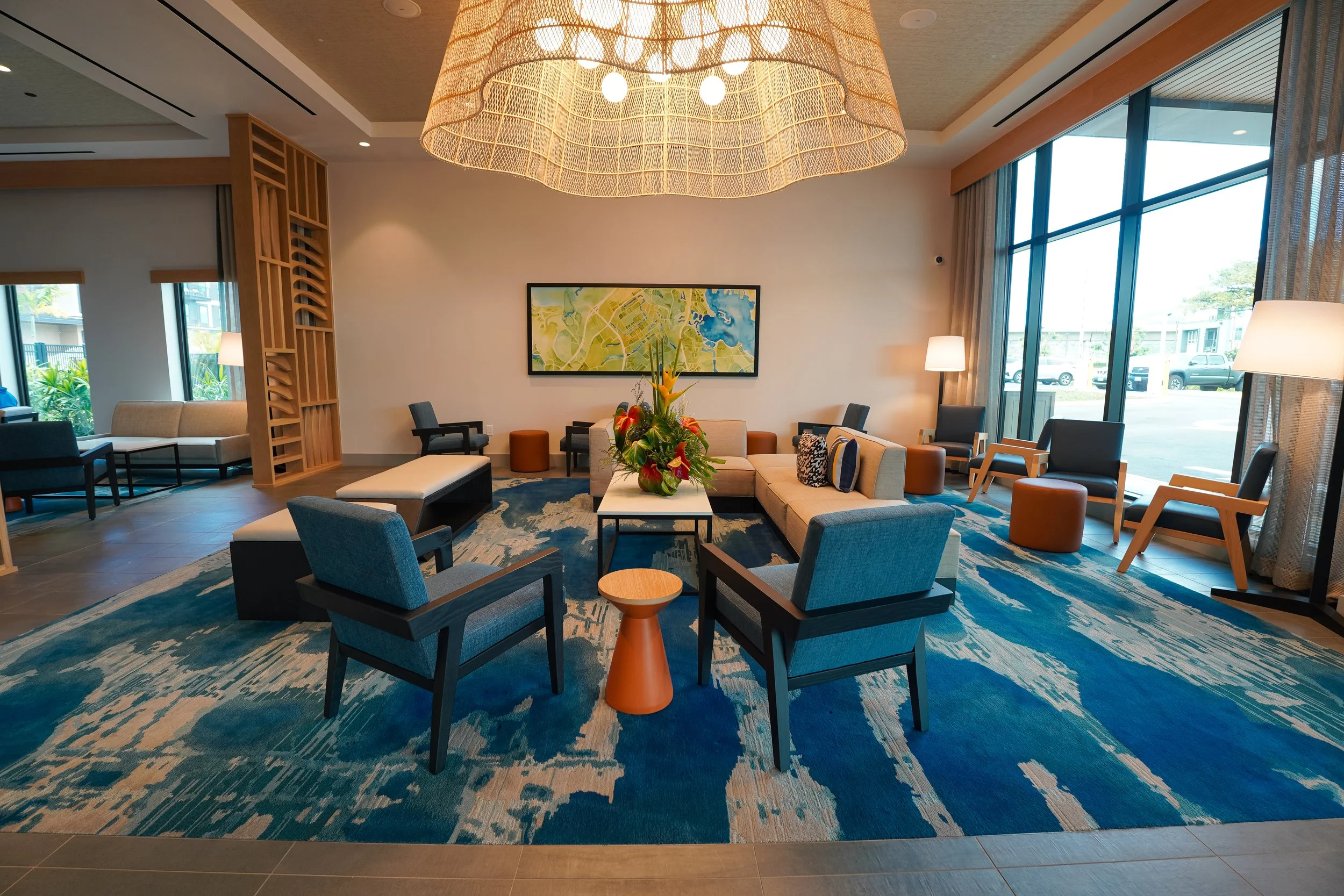 Modern lobby at Hyatt Place and House Hoʻopili