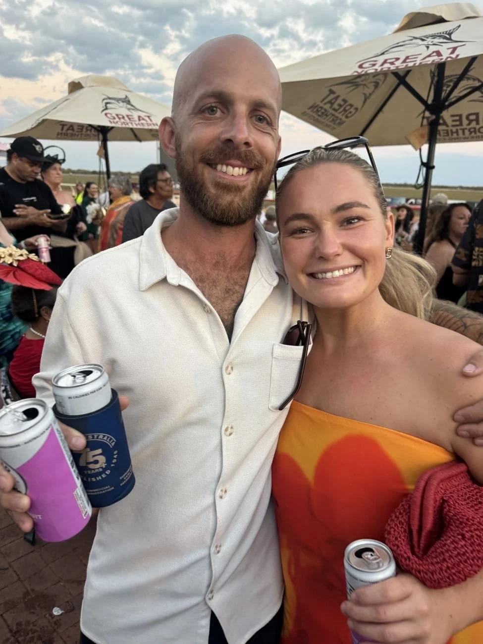Two of the team at the races