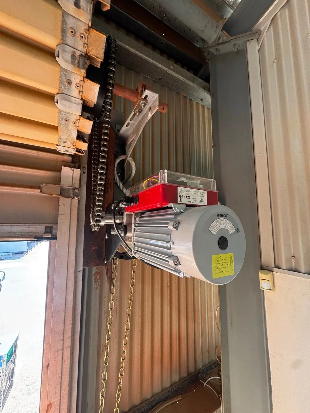 Commercial roller door motor installation