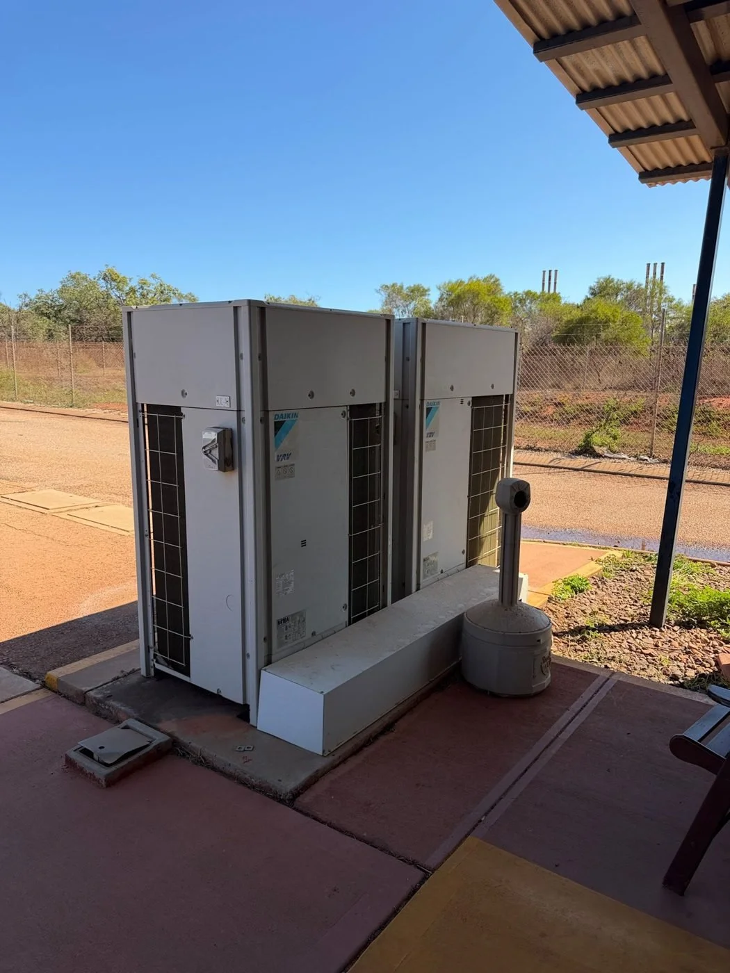 Daikin VRV outdoor units on a commercial site