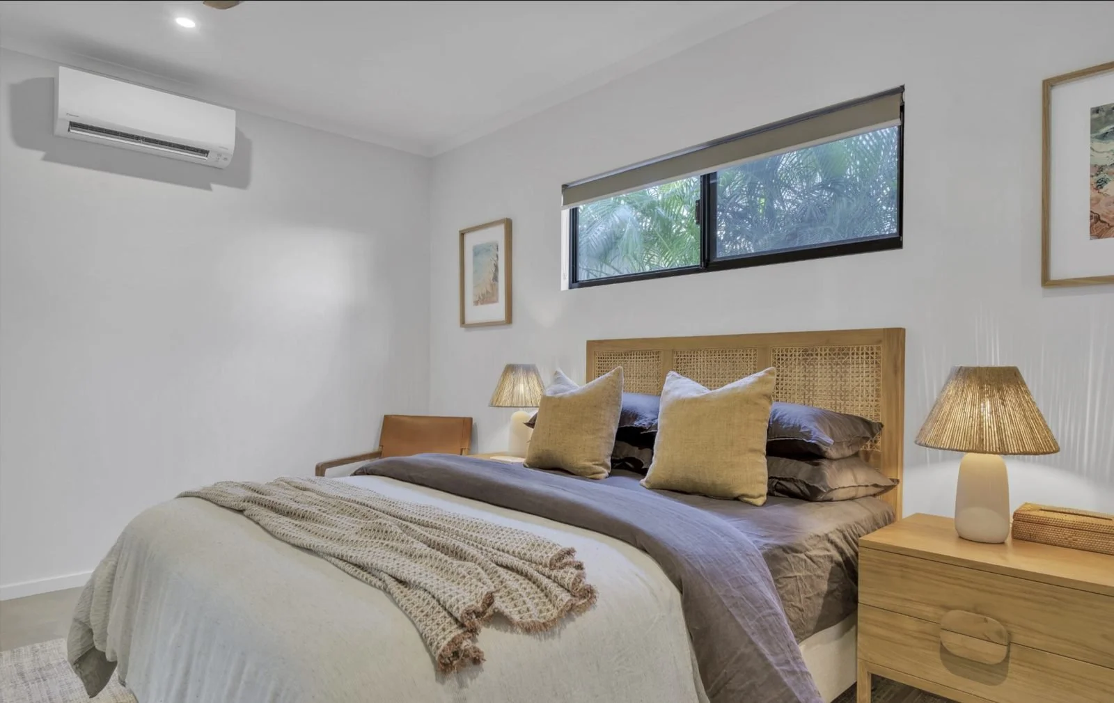 Bedroom split system in a managed holiday property