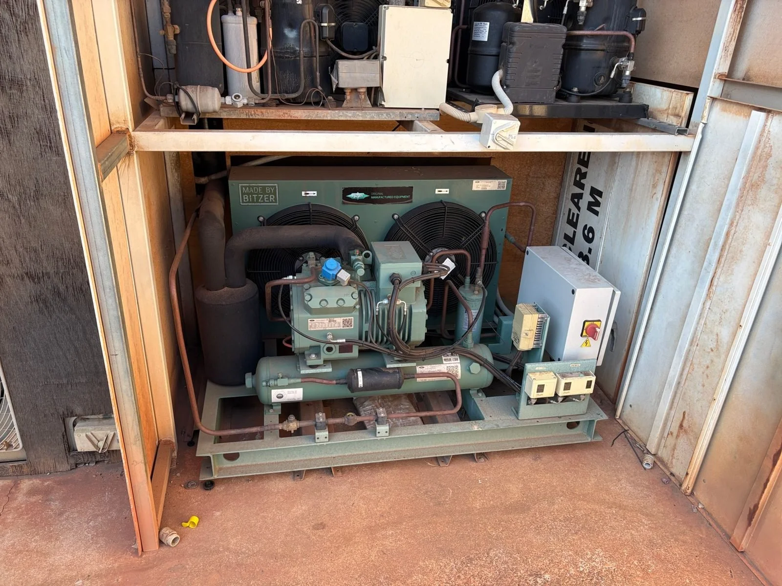 Bitzer condensing unit serviced by Bazlec West on red pindan ground