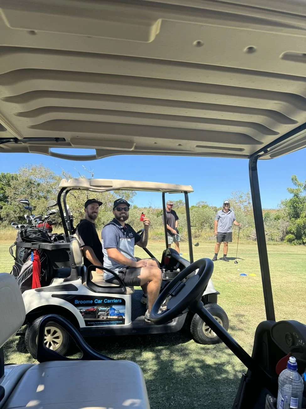 A team golf day in the buggies