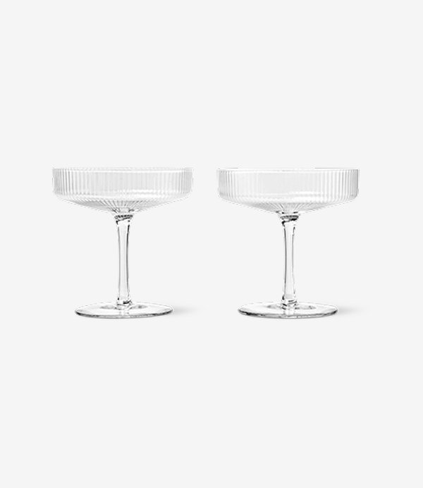 Ripple champagne saucers