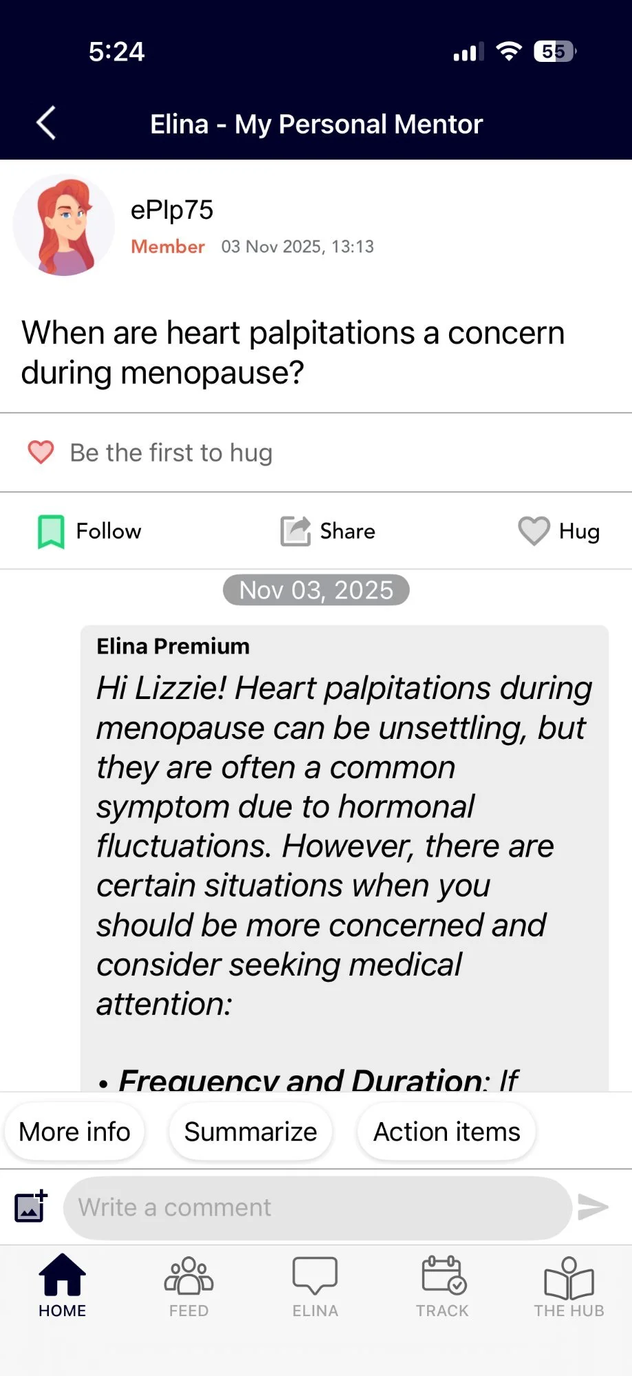 Ask about heart palpitations