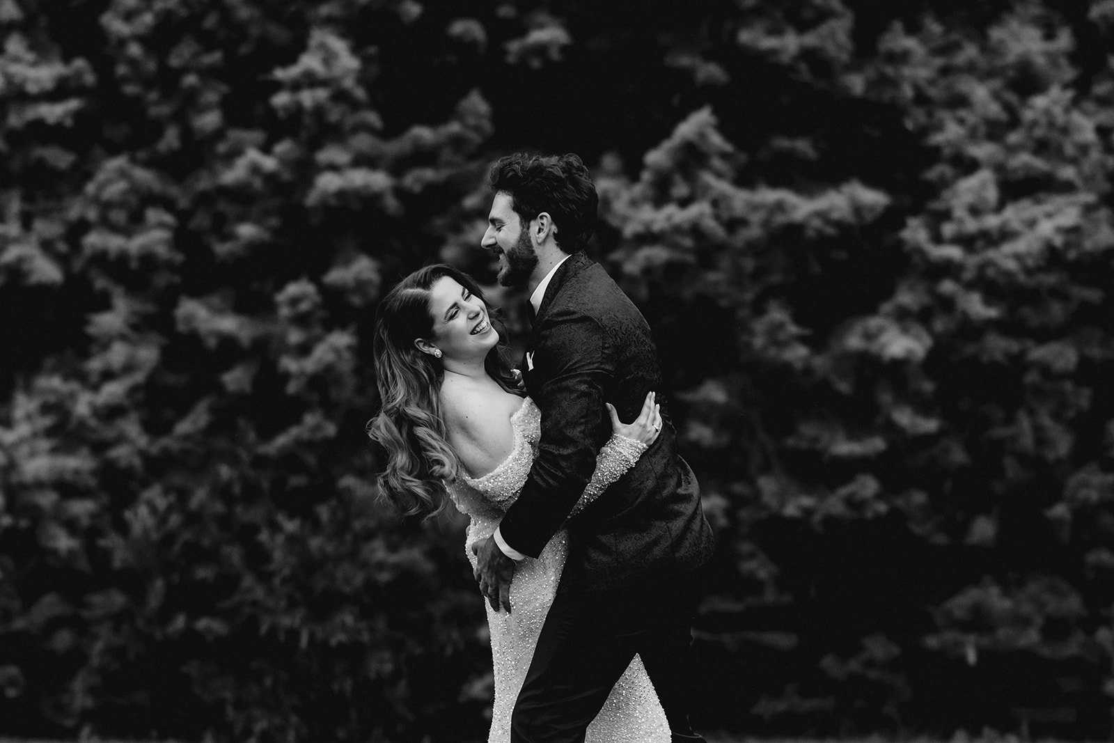 Sunset kiss near the forest