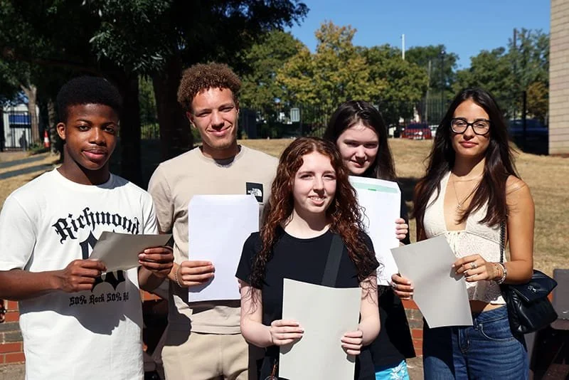 New City College students celebrating their results