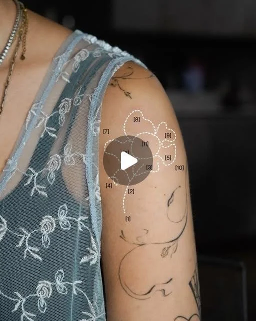 Grumpy tattoo on a shoulder