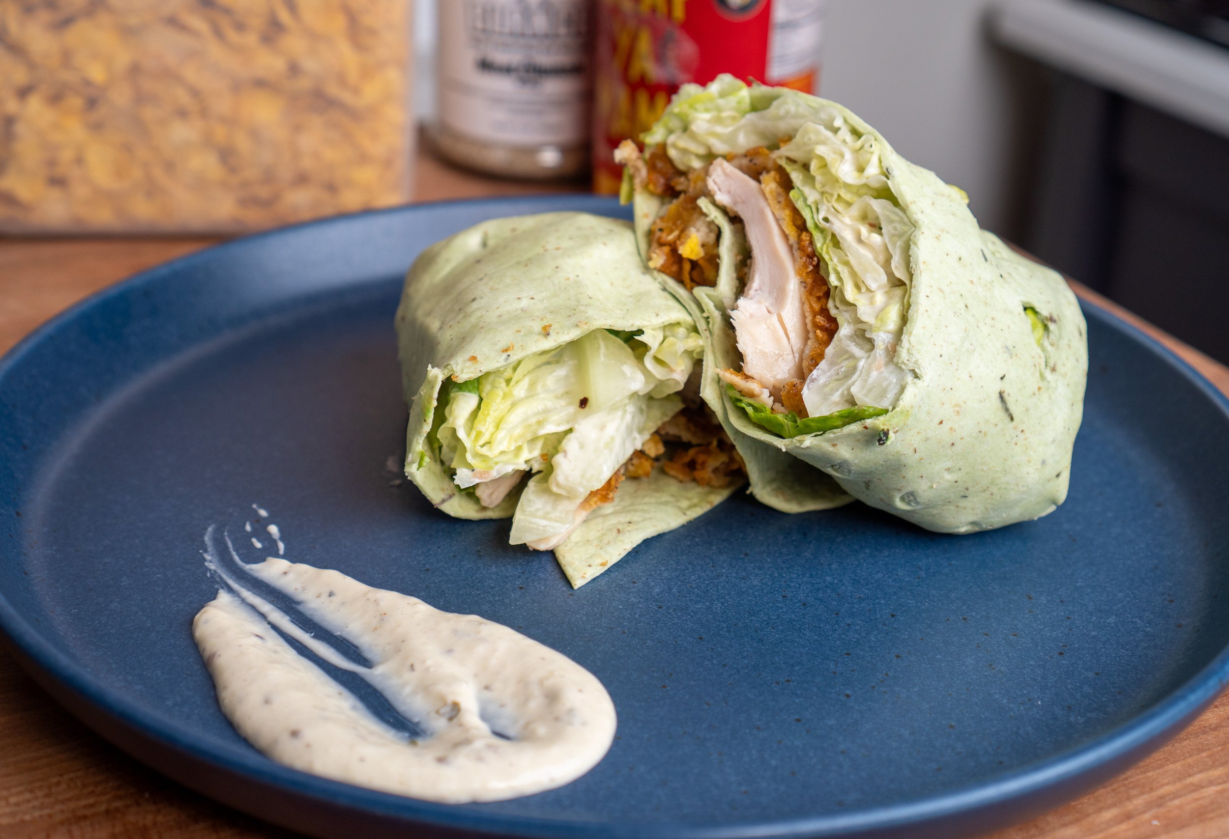 Crispiest Chicken Caesar Wraps