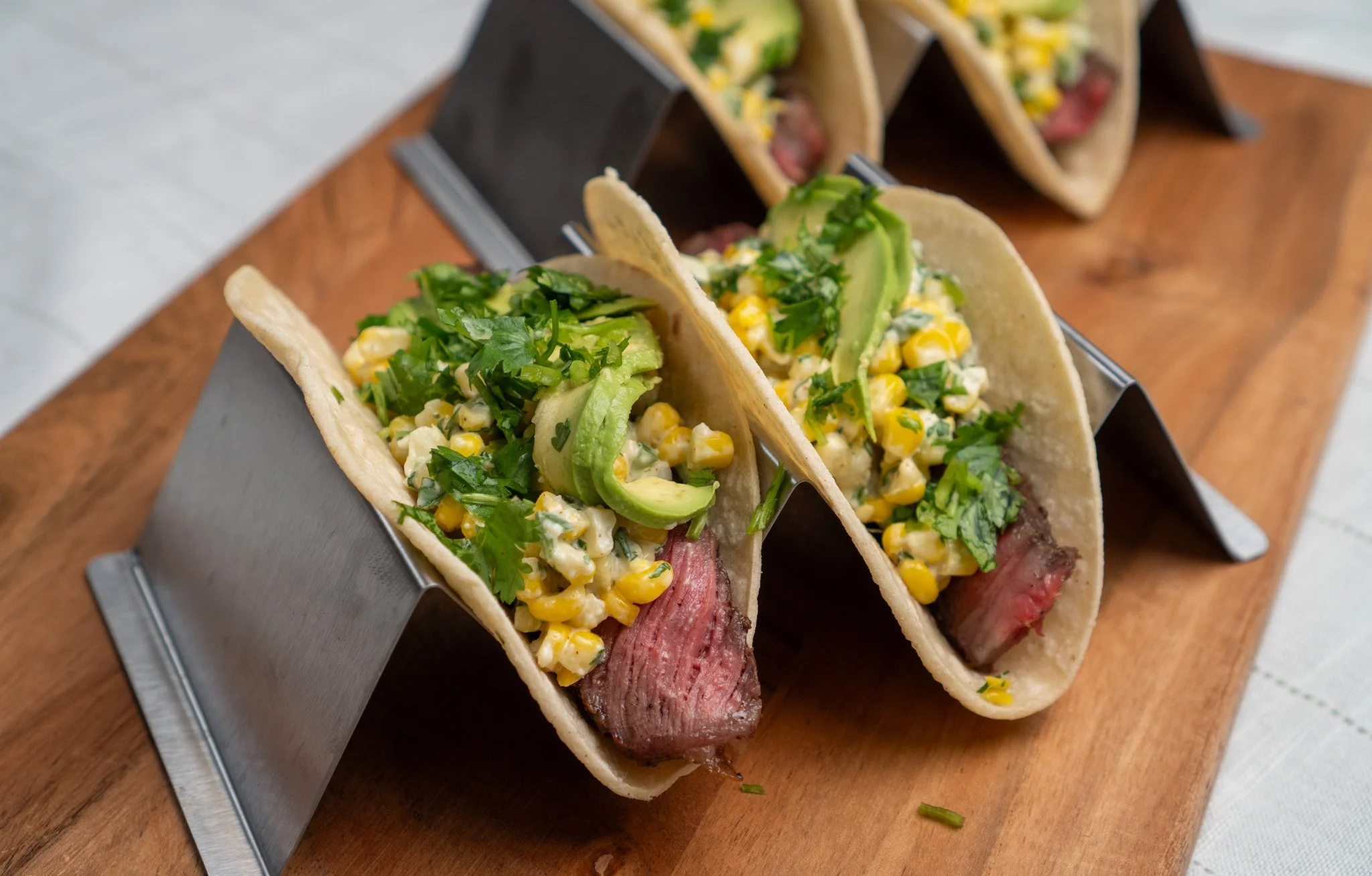Elote Steak Tacos