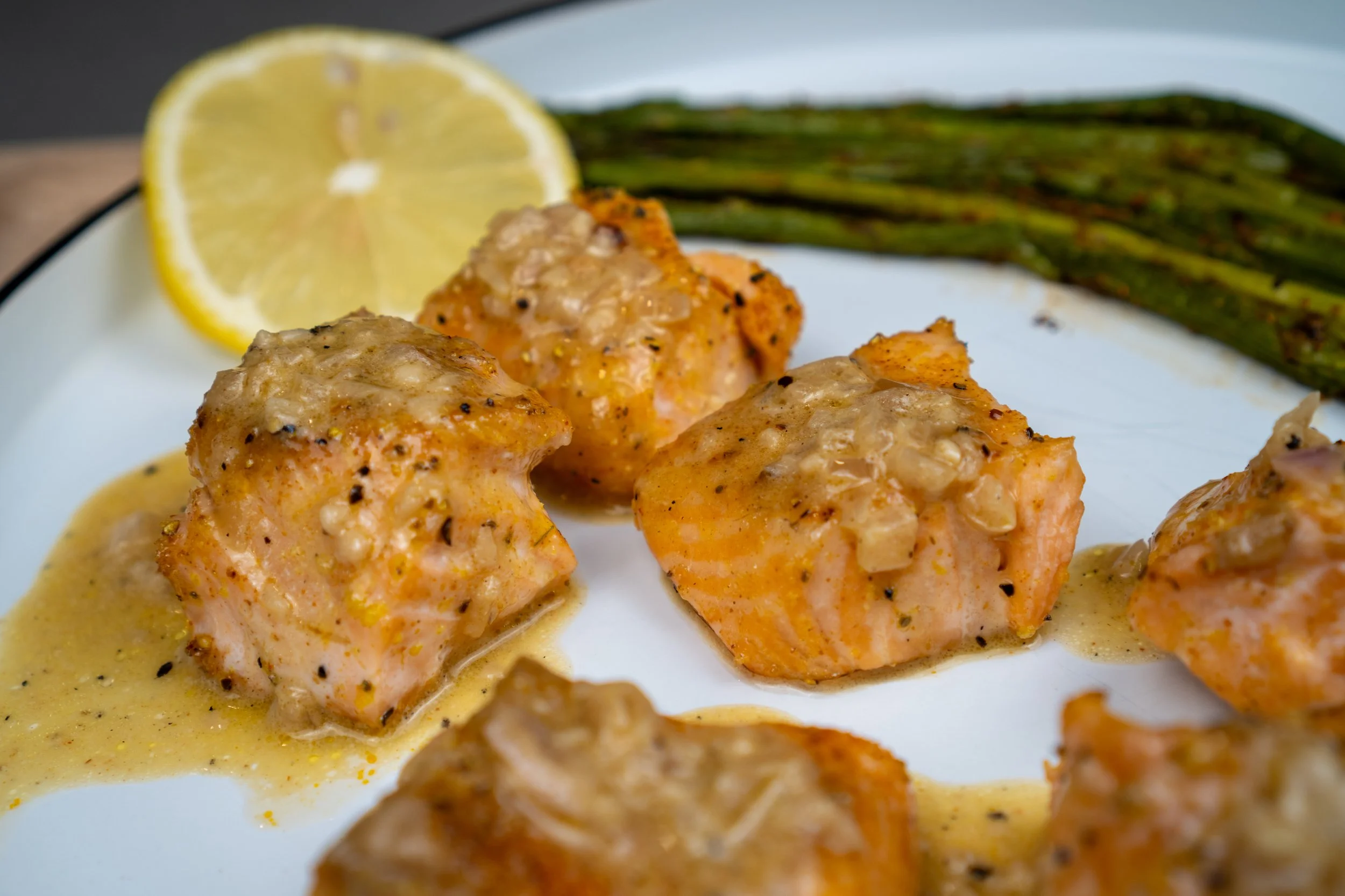 Cajun Butter Salmon Bites with Asparagus