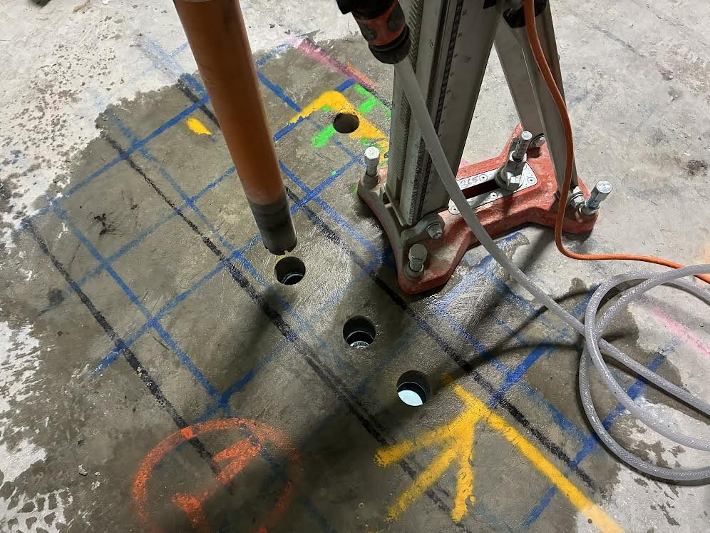 Clean core holes drilled on scanned mark-ups