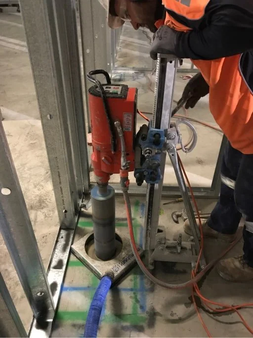 Core drilling on site