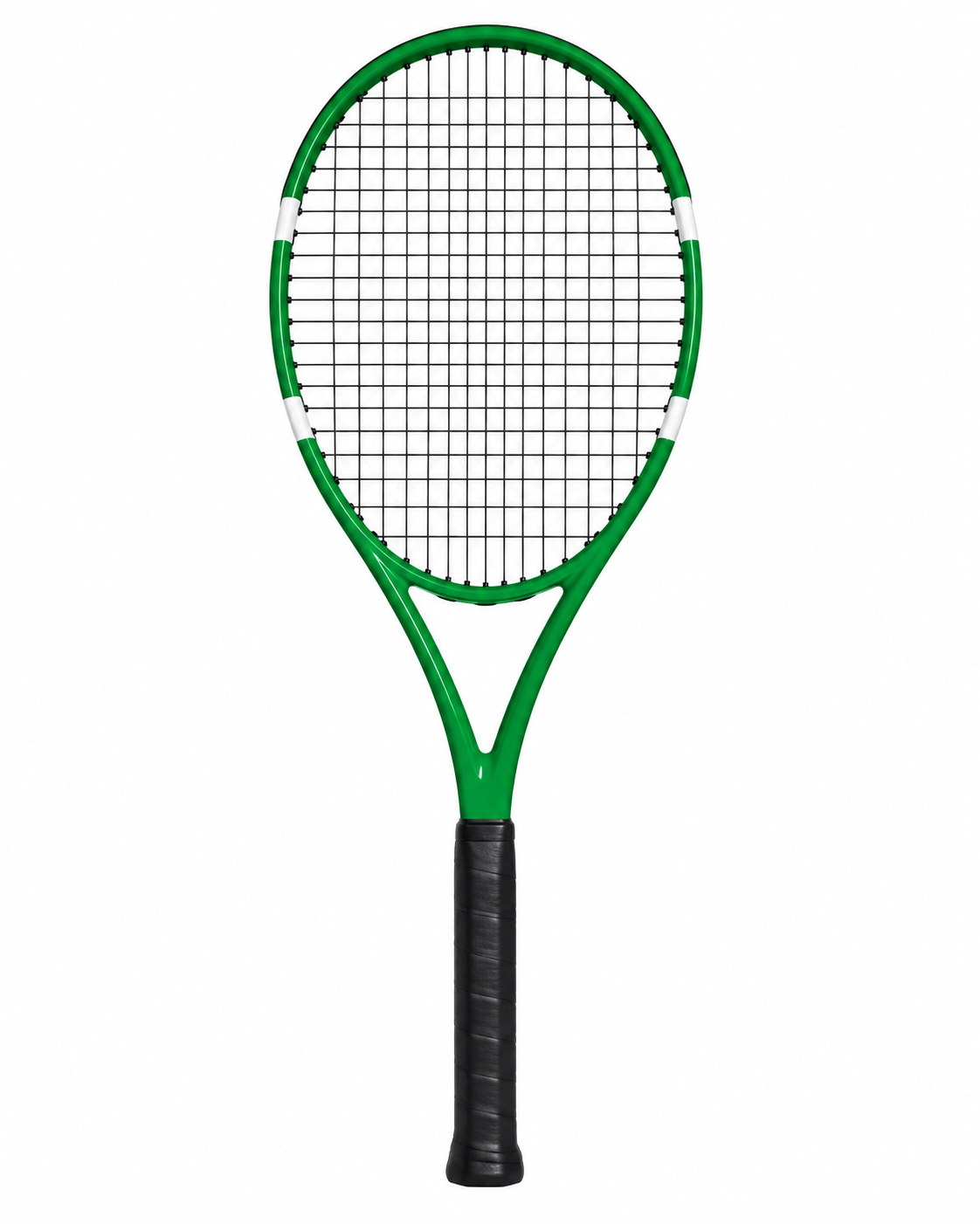Full-size green tennis racquet