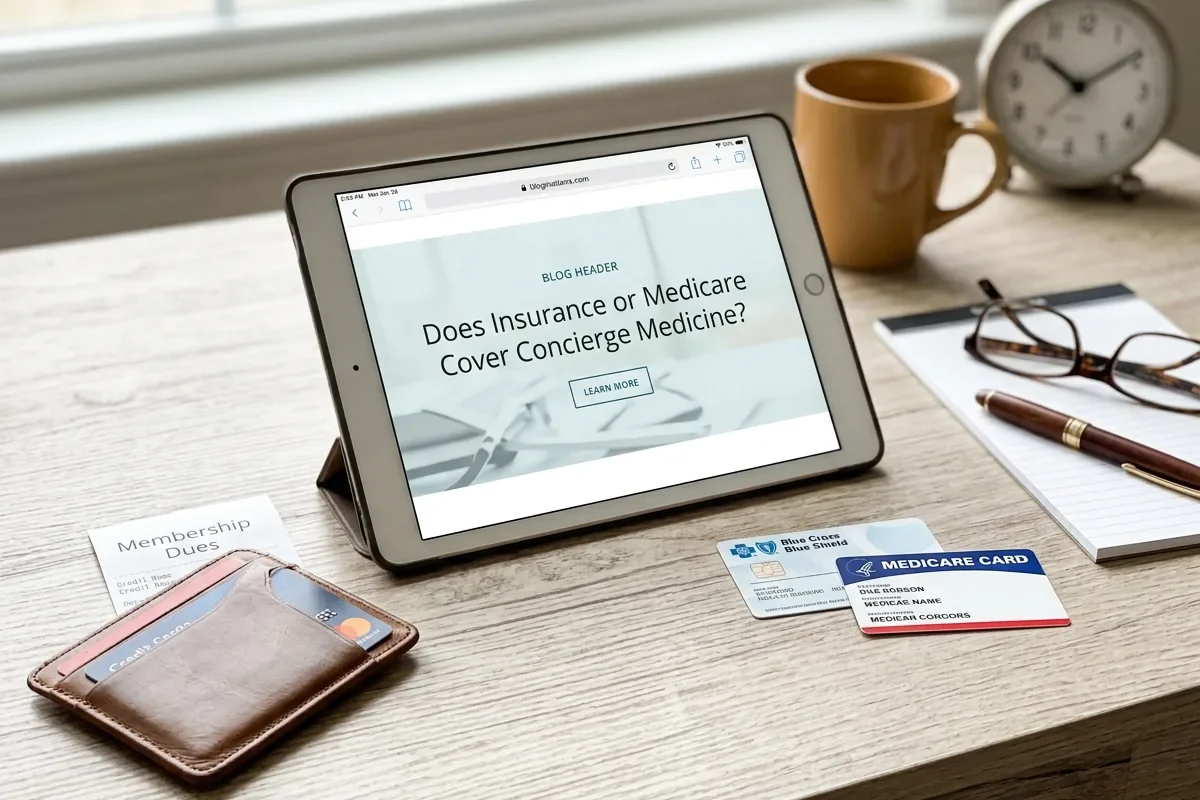 Boca Raton patient reviewing how concierge medicine works with insurance and Medicare