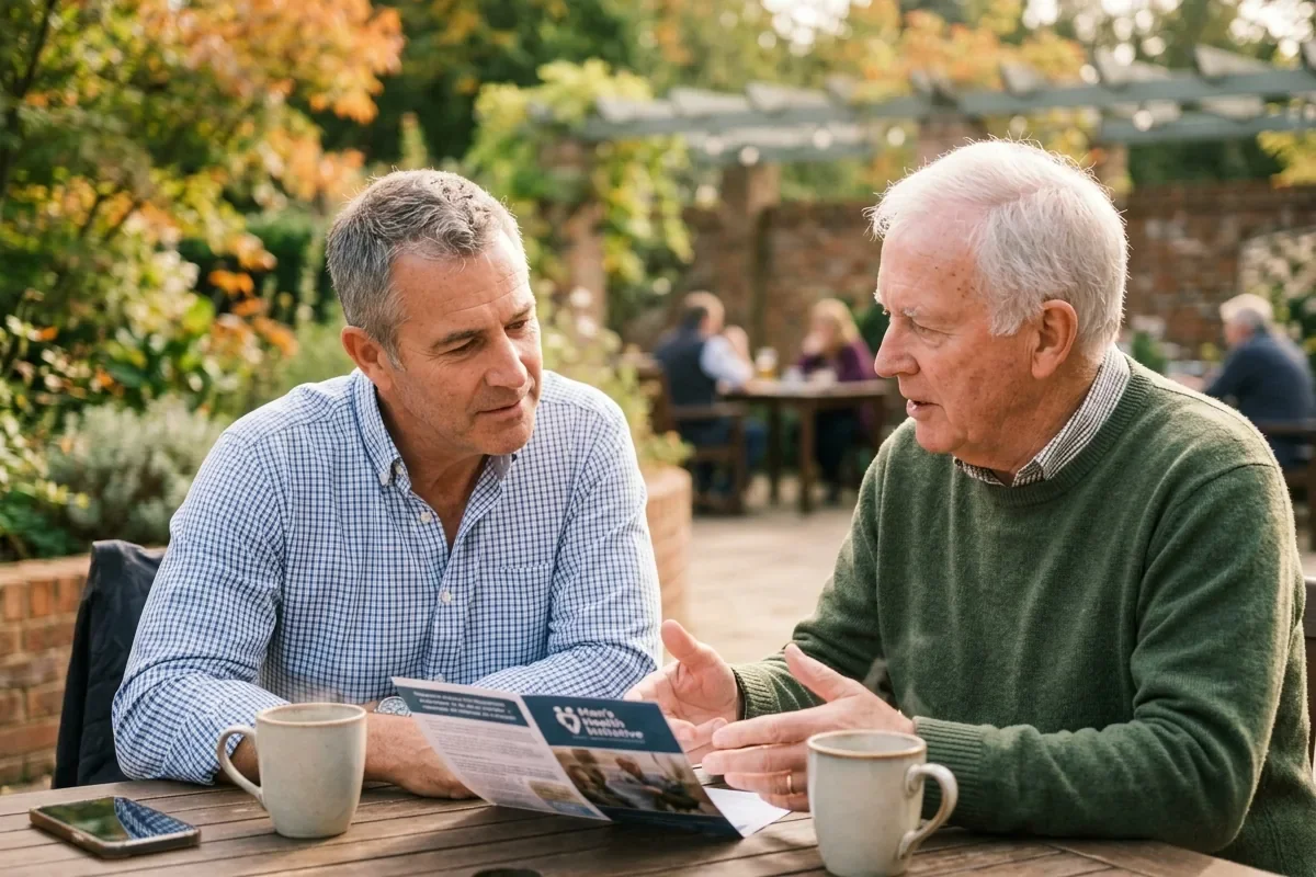 Men discussing preventive health and prostate cancer screening decisions in Boca Raton