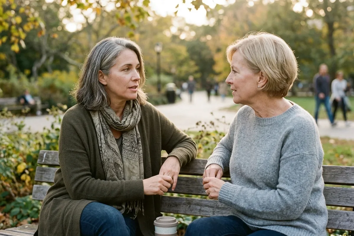 Female board-certified internist discussing midlife health with a woman patient in Boca Raton