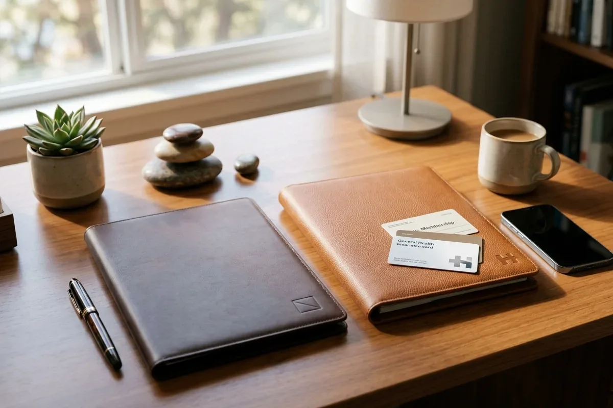 Concierge membership card on a desk showing the value of membership access and time