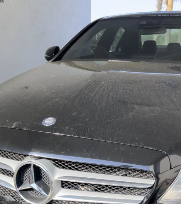 Before paint correction: dull paint with swirl marks