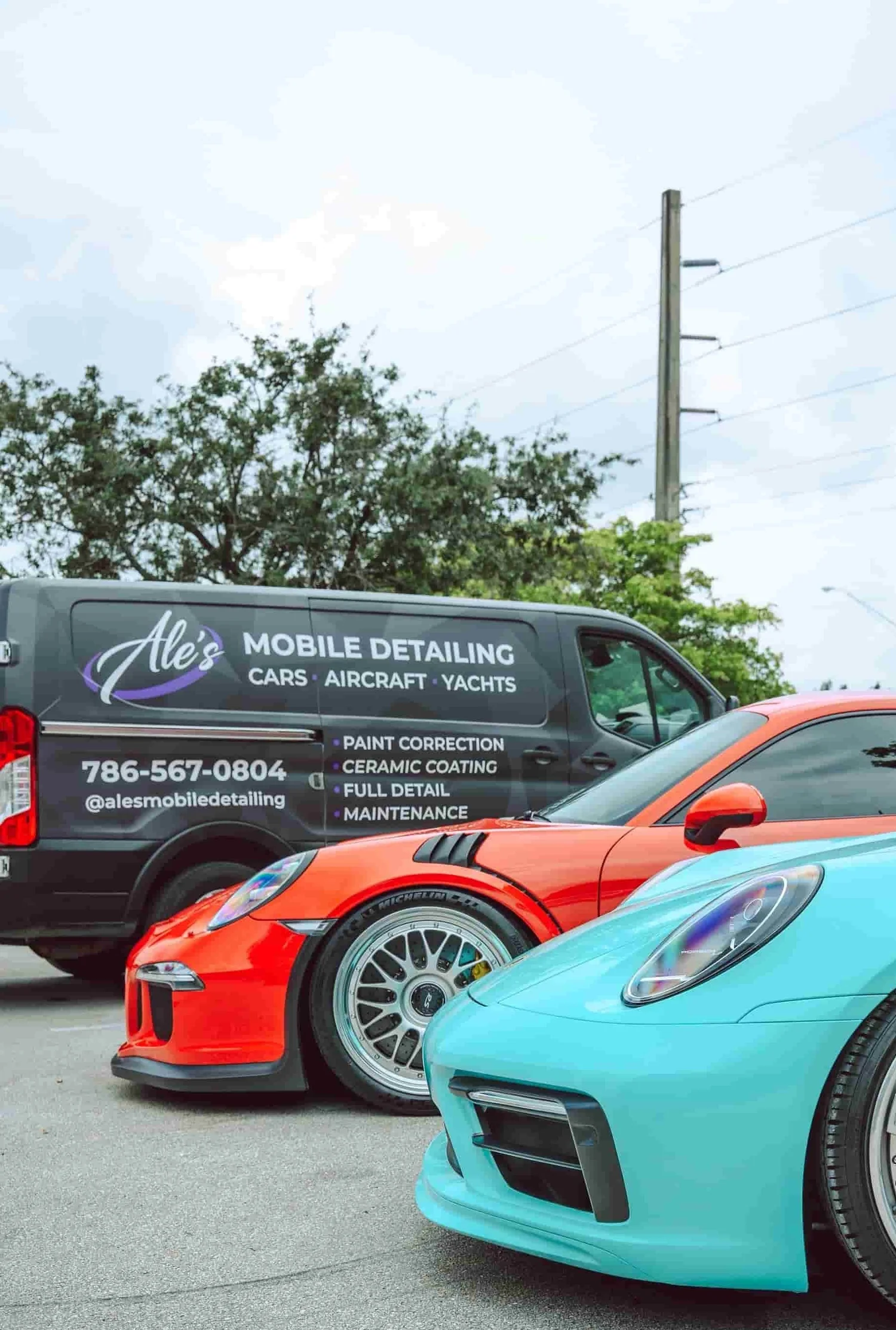 Ale's Mobile Detailing van set up for mobile car detailing in South Florida