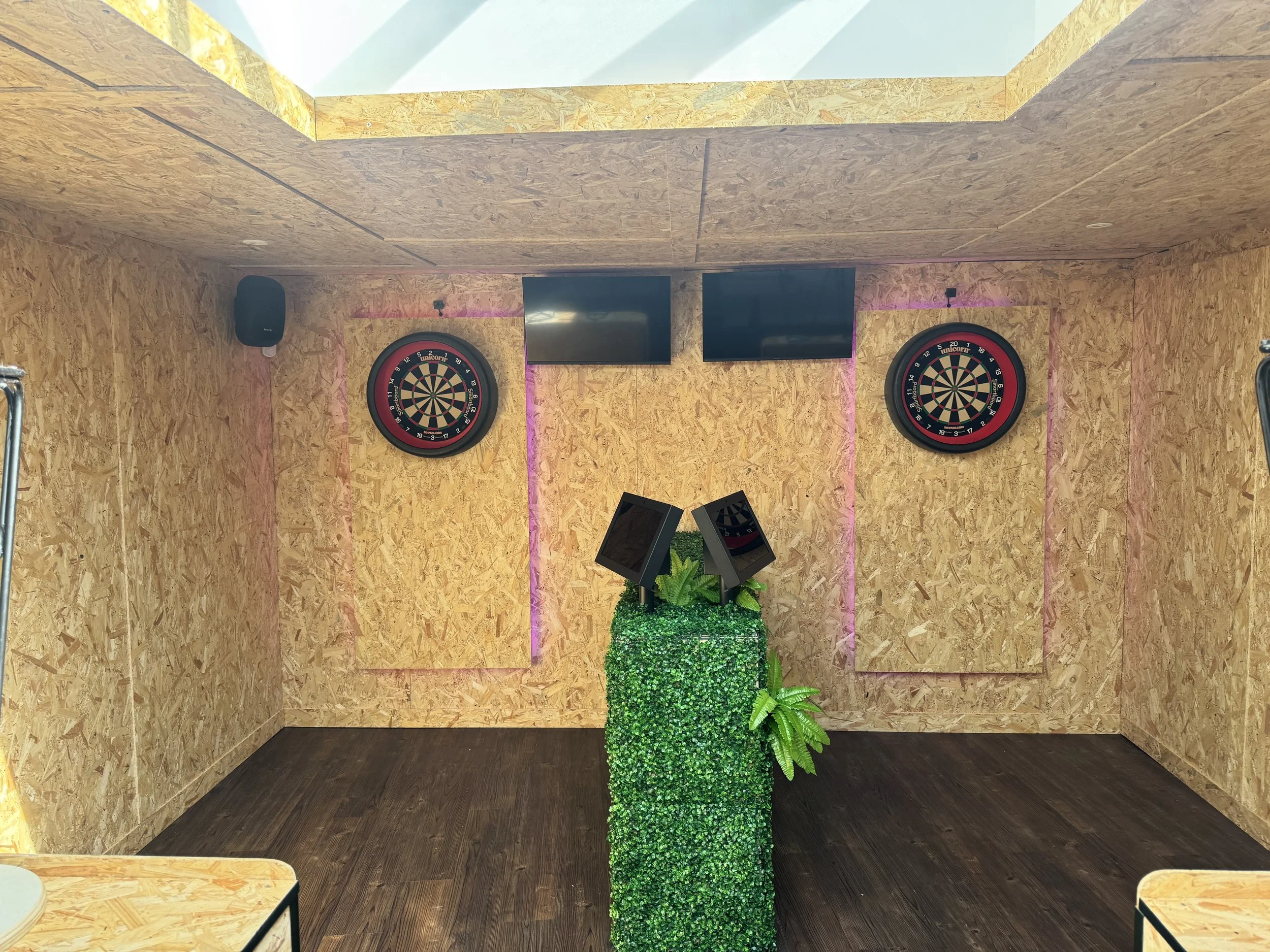 Interactive darts installation at Thirteen Bar