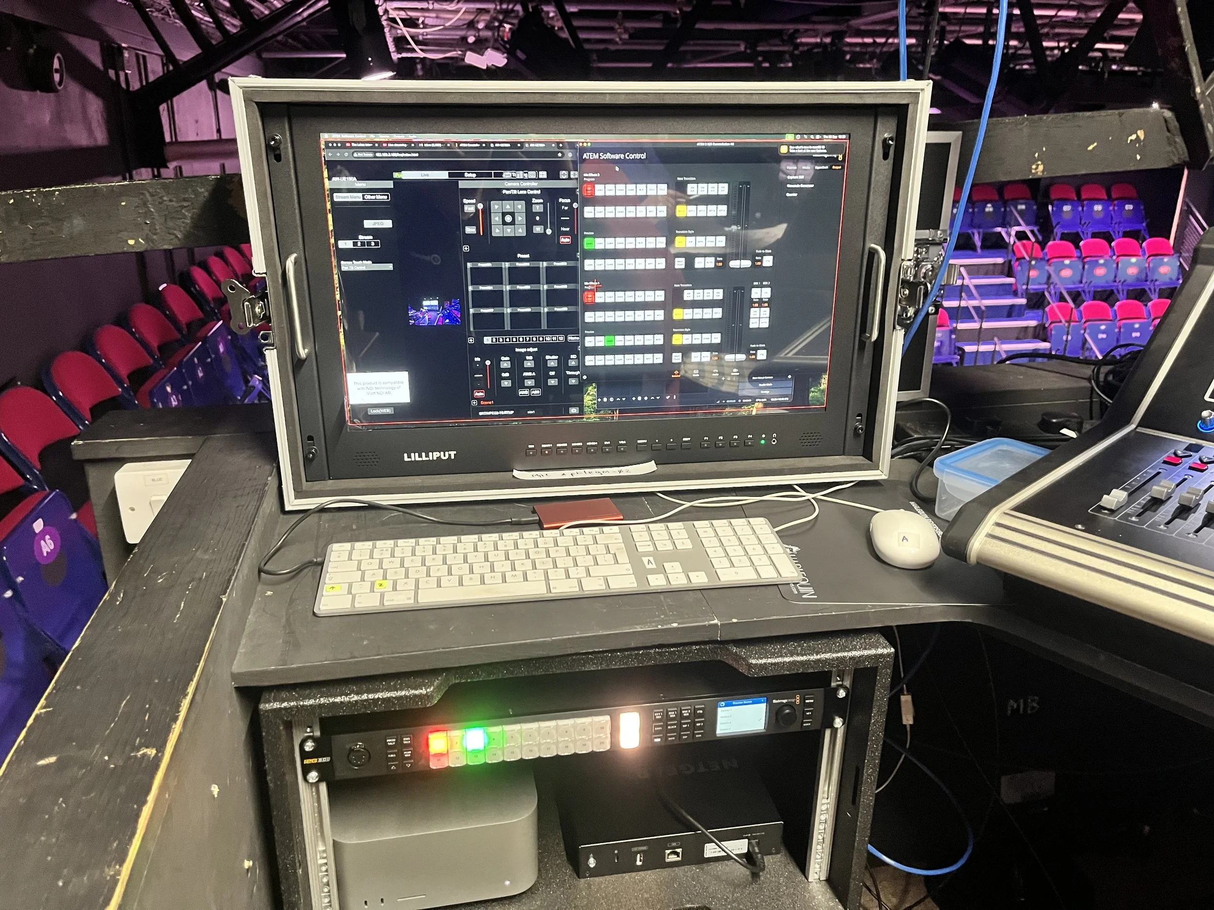 Professional AV equipment and control system for theatre installation