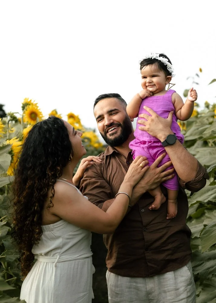 Golden Hour Sunflower Family Portraits