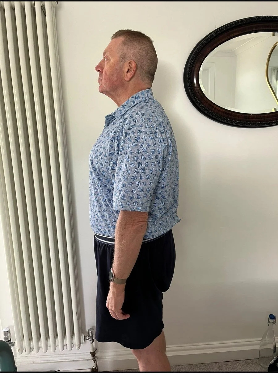 After training with Luke: the same client at home, side view